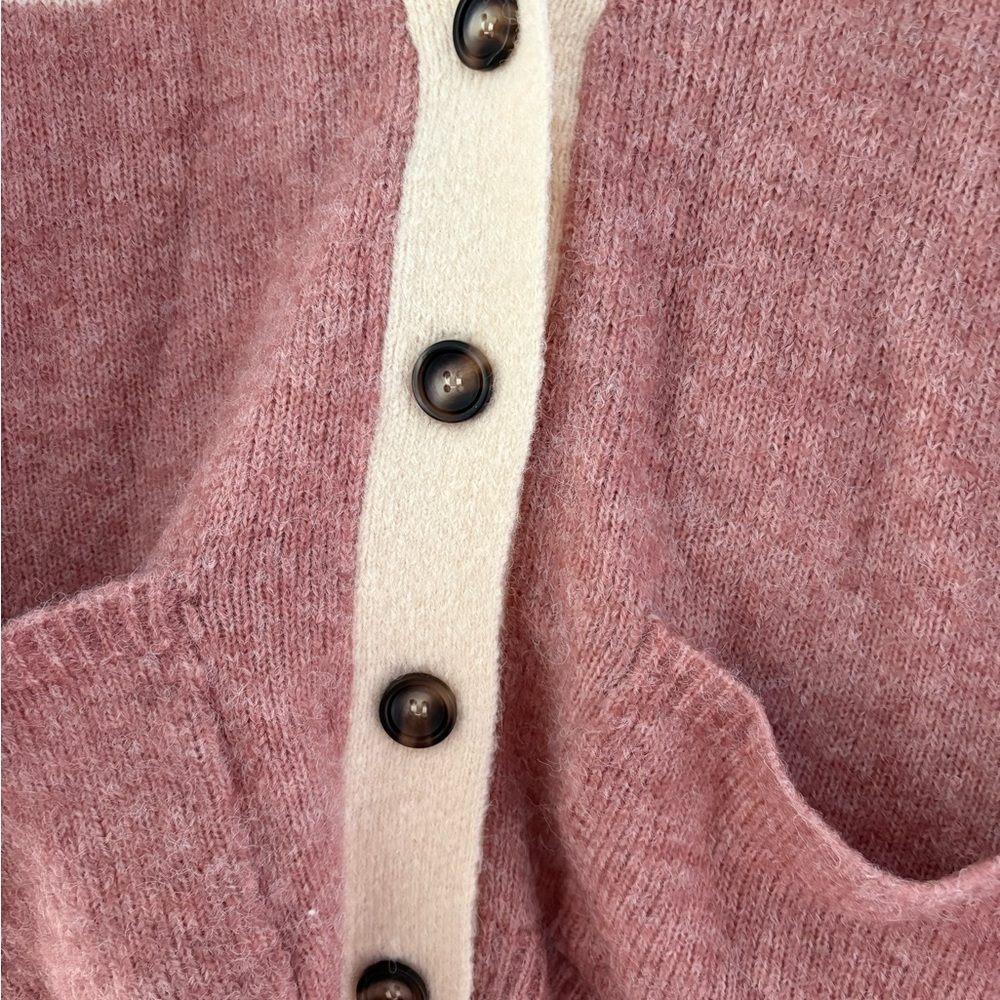 Staccato Cream, Pink, and Gray Cardigan - Picture 3 of 6
